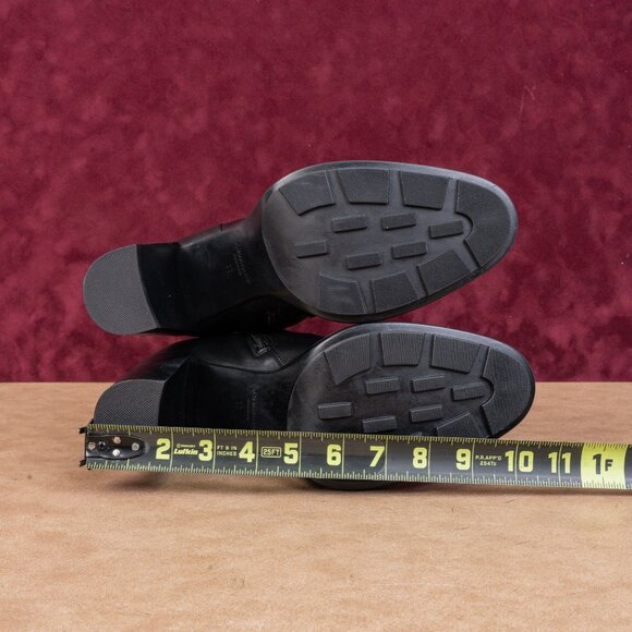 Aquatalia Wmn Illiana Weatherproof Zip Black Leather Block Heel Ankle Boots 11 - Picture 5 of 8